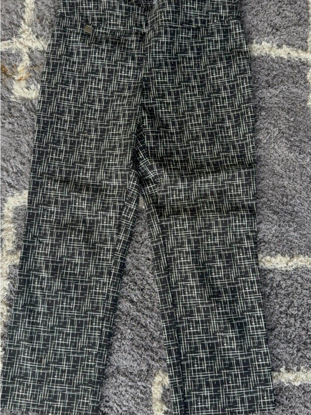 Peck & Peck Black and White Crosshatch Pants